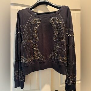 Beaded Black Butterfly sweatshirt: original price $128